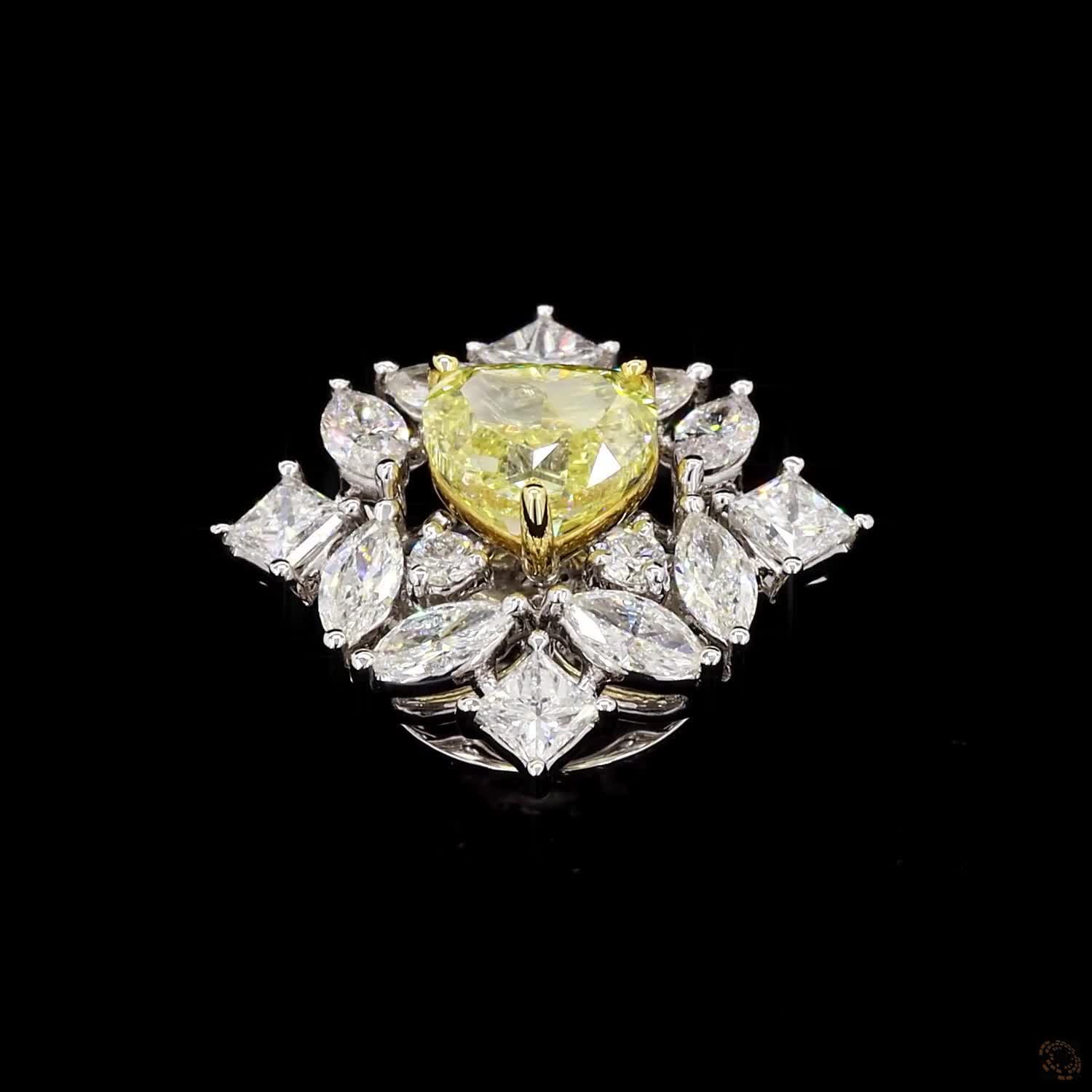 2.00 ct. Yellow Heart Lab Diamond Earrings