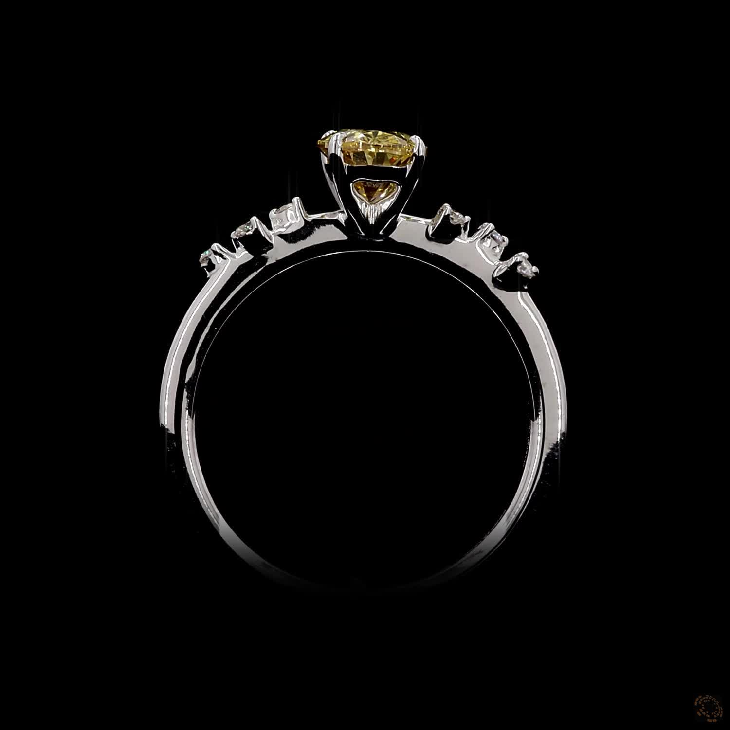 1.10 ct. Yellow Oval Lab Diamond Ring