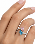 0.70 ct. Pink/Blue Lab Diamond 2-Piece Ring