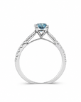 1.07 ct. Blue Lab Diamond Solitaire (Pavé) Ring