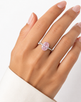 5.03 ct. Pink Oval Lab Diamond Halo Ring