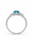 1.23 ct. Blue Lab Diamond Side Stone Ring