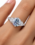 2.81 ct. Blue Lab Diamond 3-Piece Ring