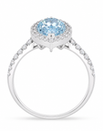 1.55 ct. Blue Lab Diamond Halo Ring