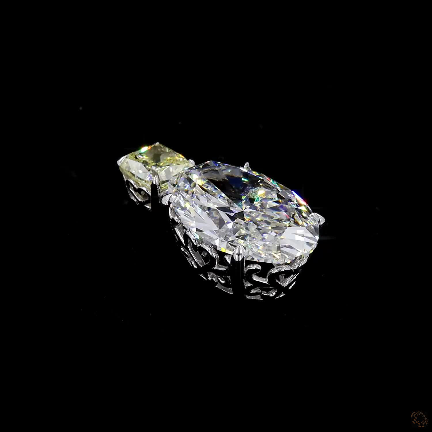 7.31 ct. White Oval Lab Diamond Earrings