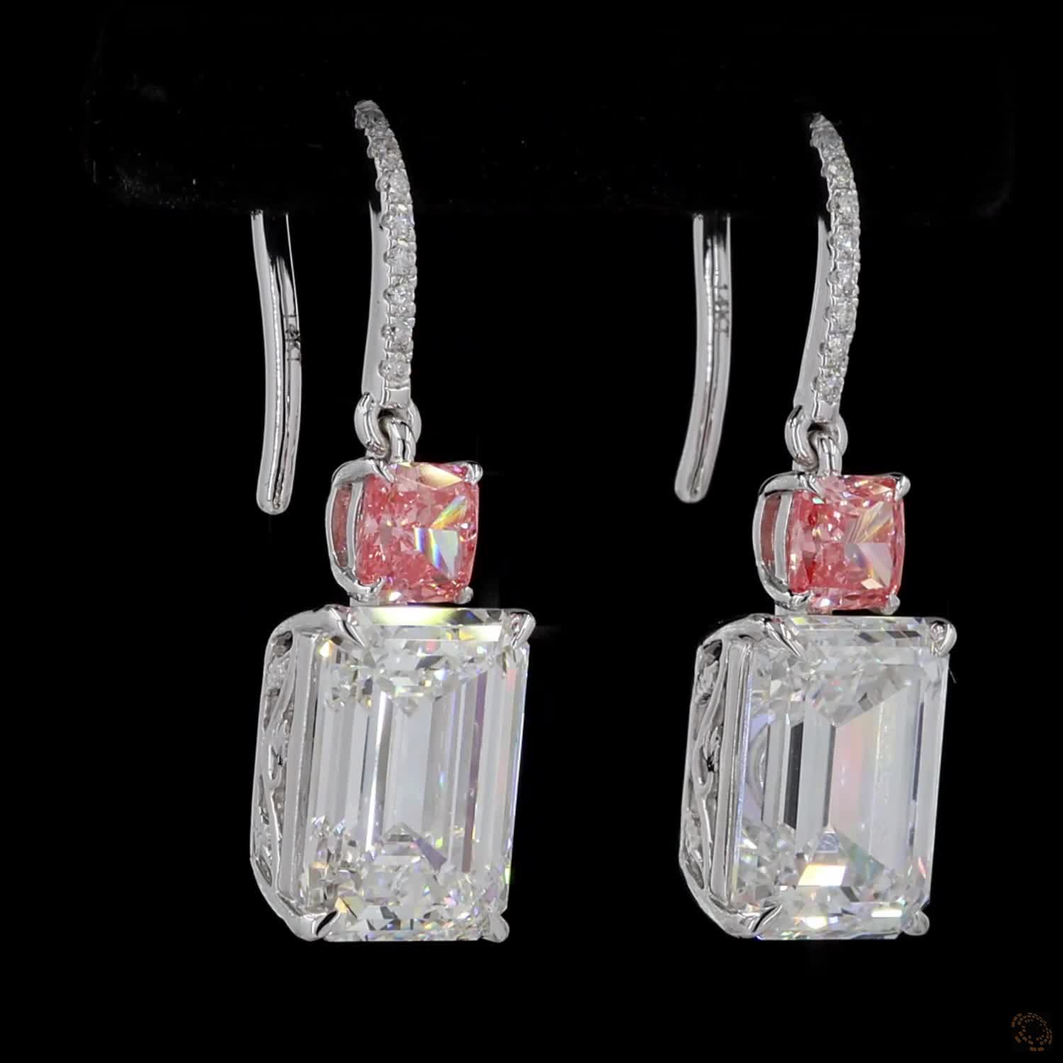 6.86 ct. White Emerald Lab Diamond Earrings