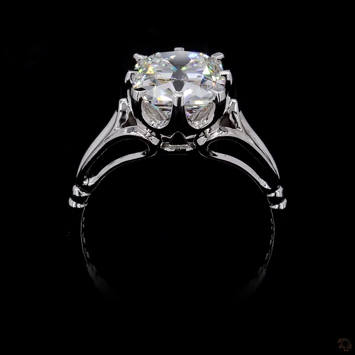 3.01 ct. White Cushion Lab Diamond Solitaire Ring