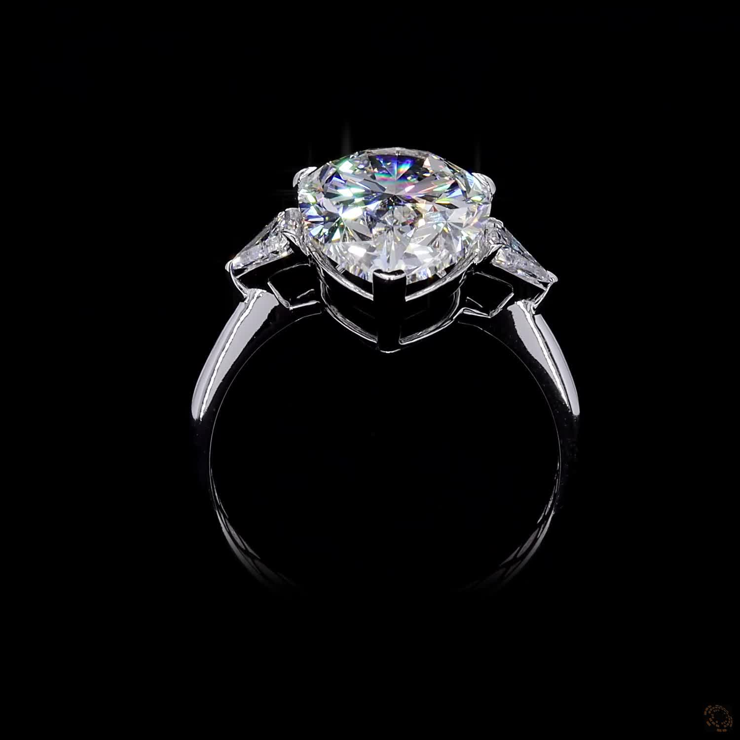 5.39 ct. White Pear Lab Diamond Three-Stone Ring