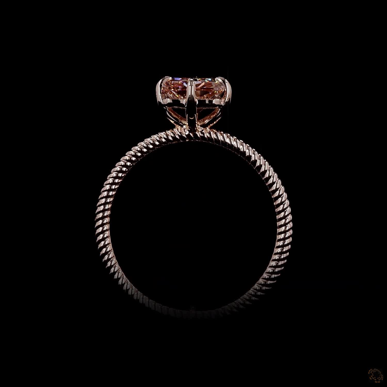 2.08 ct. Pink Radiant Lab Diamond Solitaire Ring