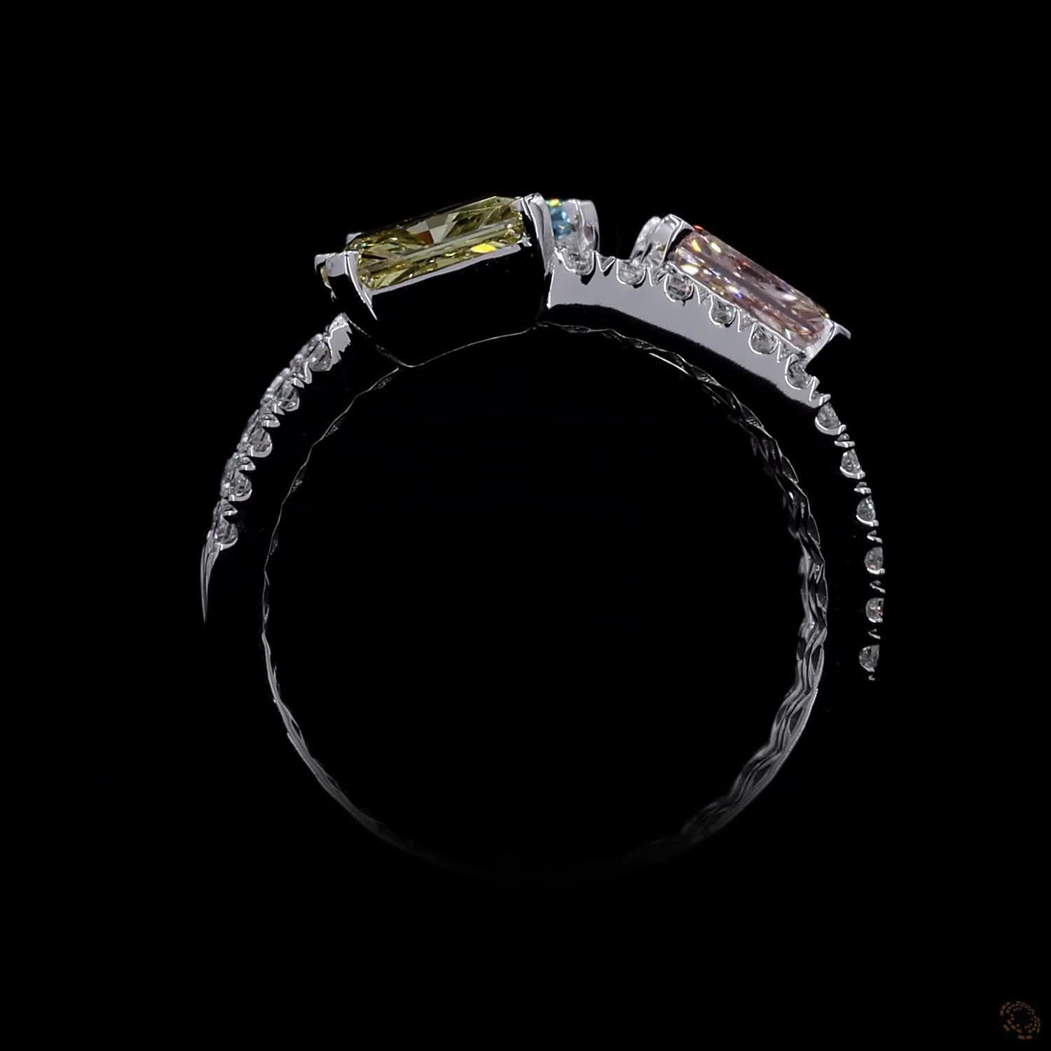1.05 ct. Pink Radiant Lab Diamond Halo Ring