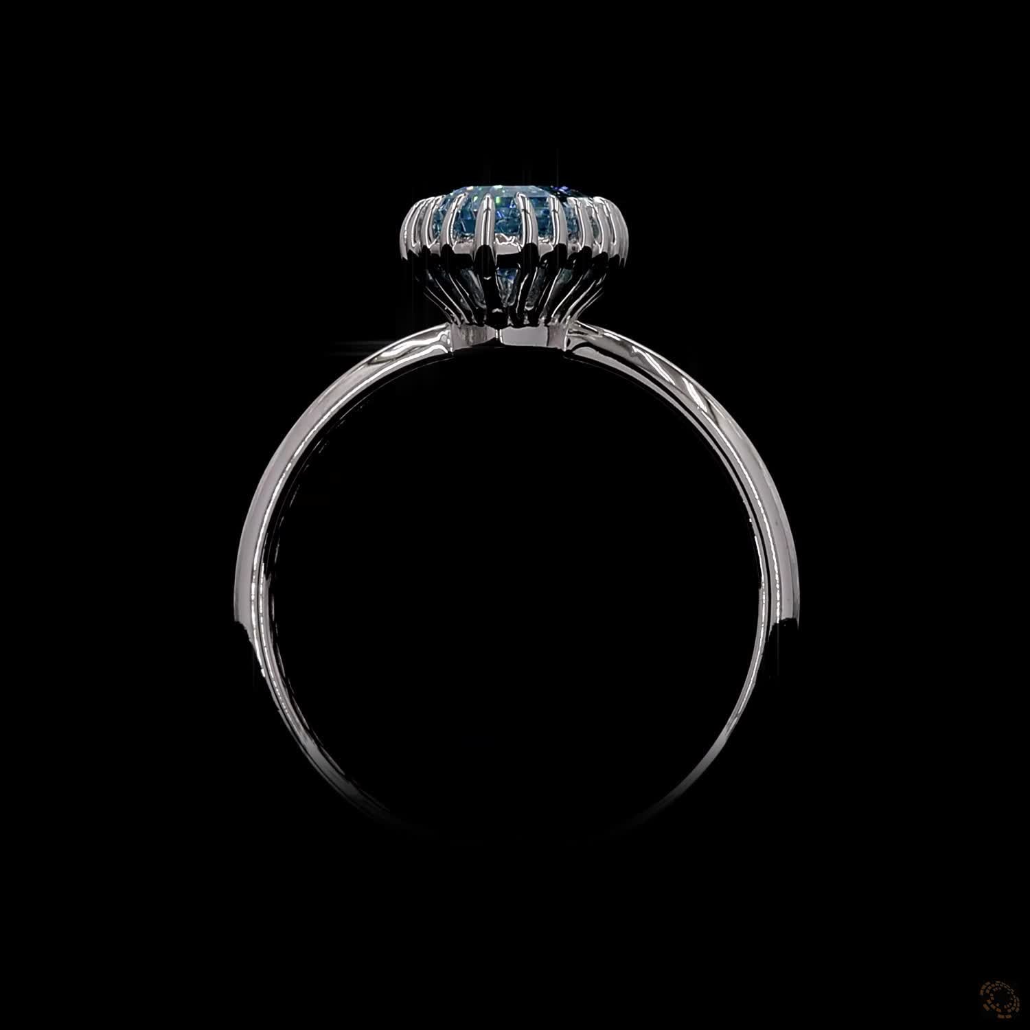 2.10 ct. Blue Marquise Lab Diamond Solitaire Ring