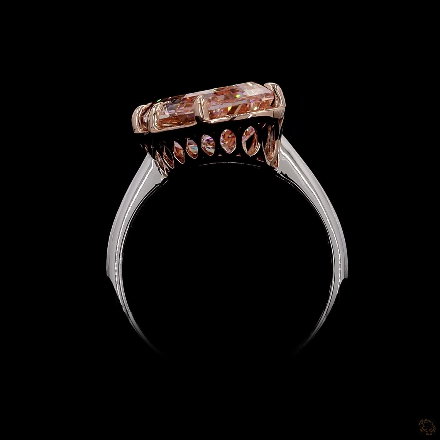 6.50 ct. Pink Pear Lab Diamond Solitaire Ring