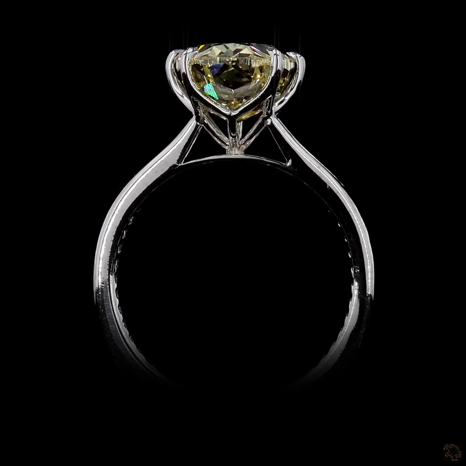 5.09 ct. Yellow Oval Lab Diamond Solitaire Ring