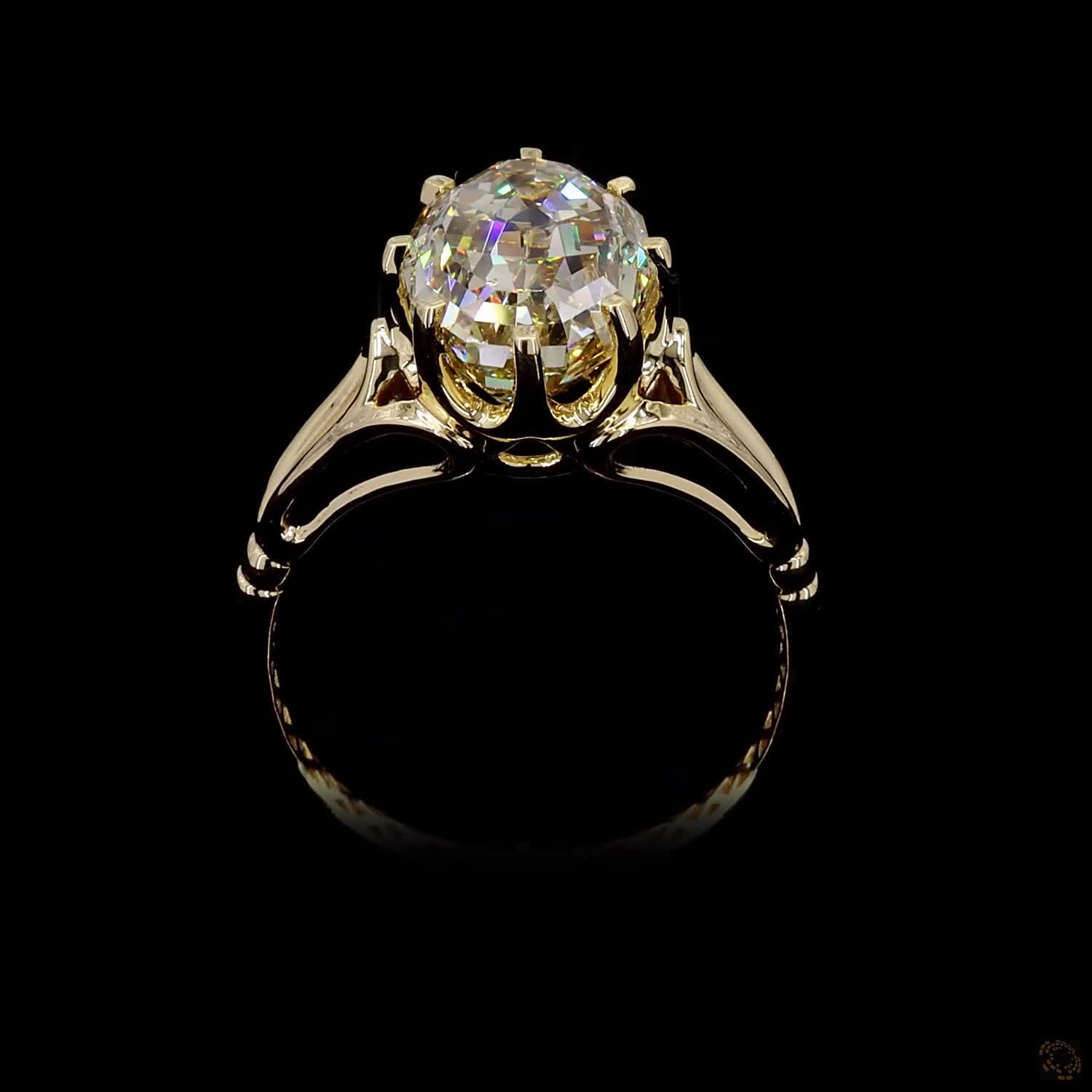 5.01 ct. Yellow Oval Lab Diamond Solitaire Ring