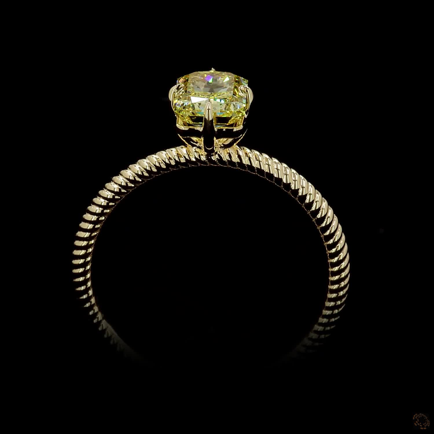 1.23 ct. Yellow Radiant Lab Diamond Solitaire Ring