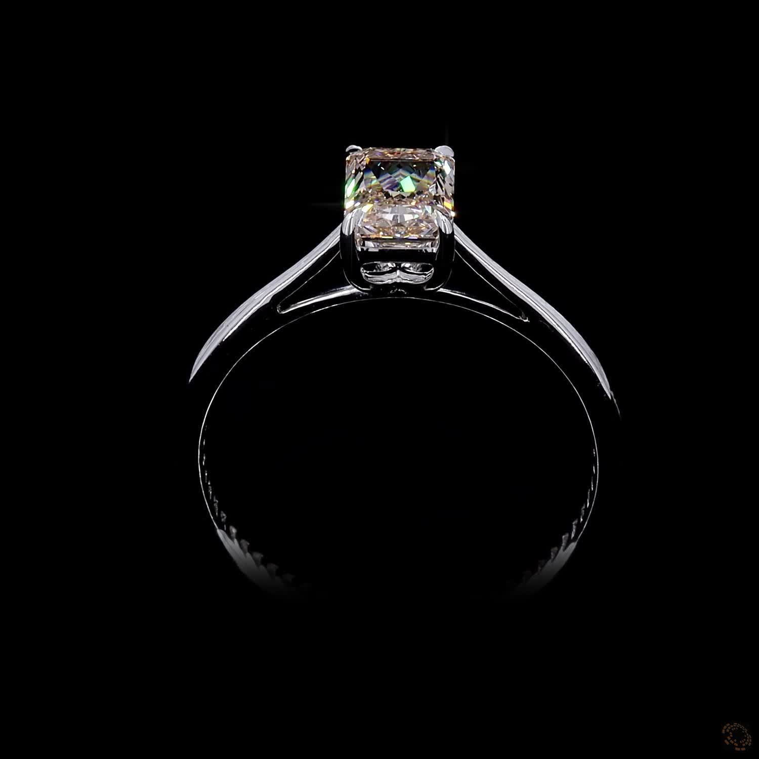 1.02 ct. Brown Radiant Lab Diamond Solitaire Ring