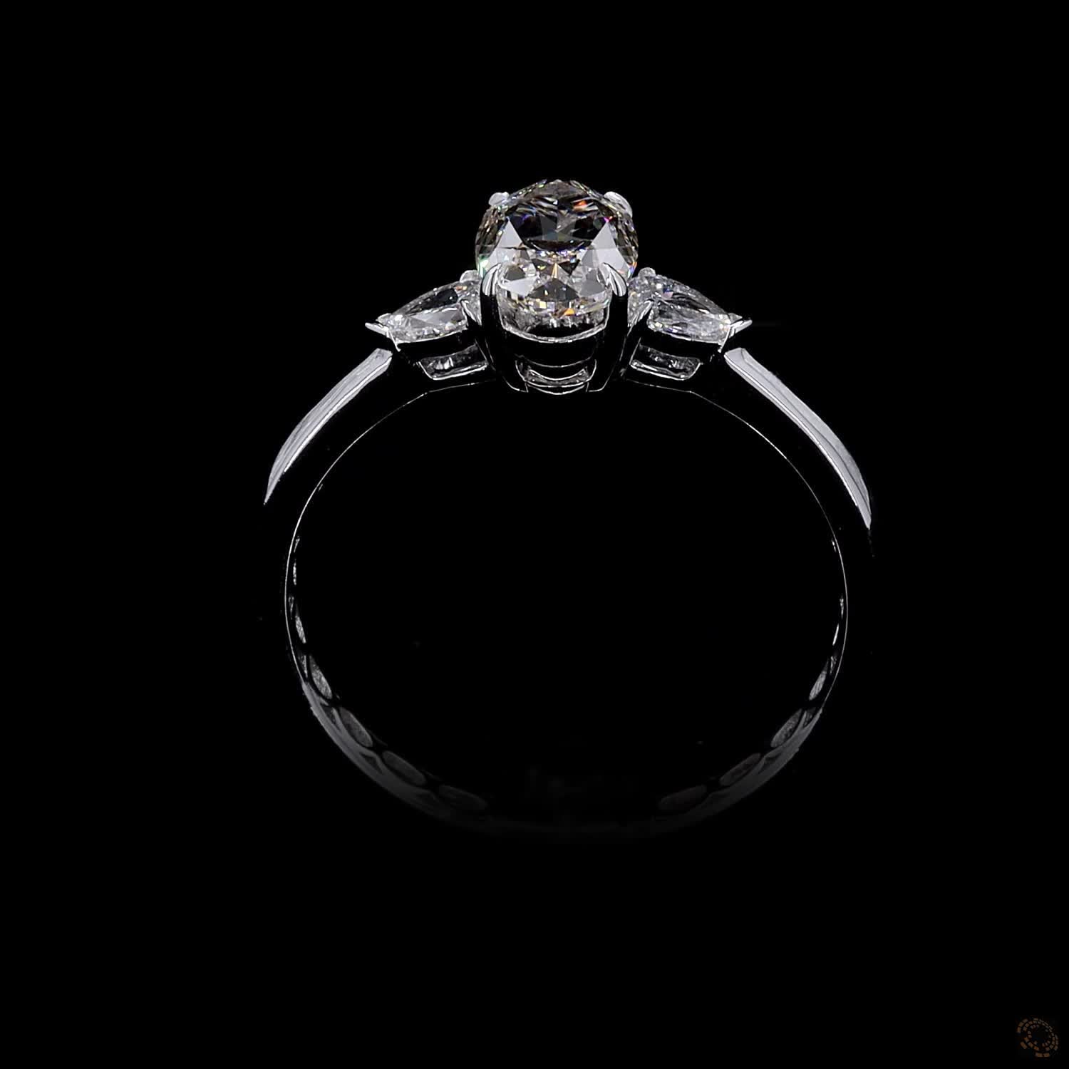 1.00 ct. Brown Oval Lab Diamond Three-Stone Ring