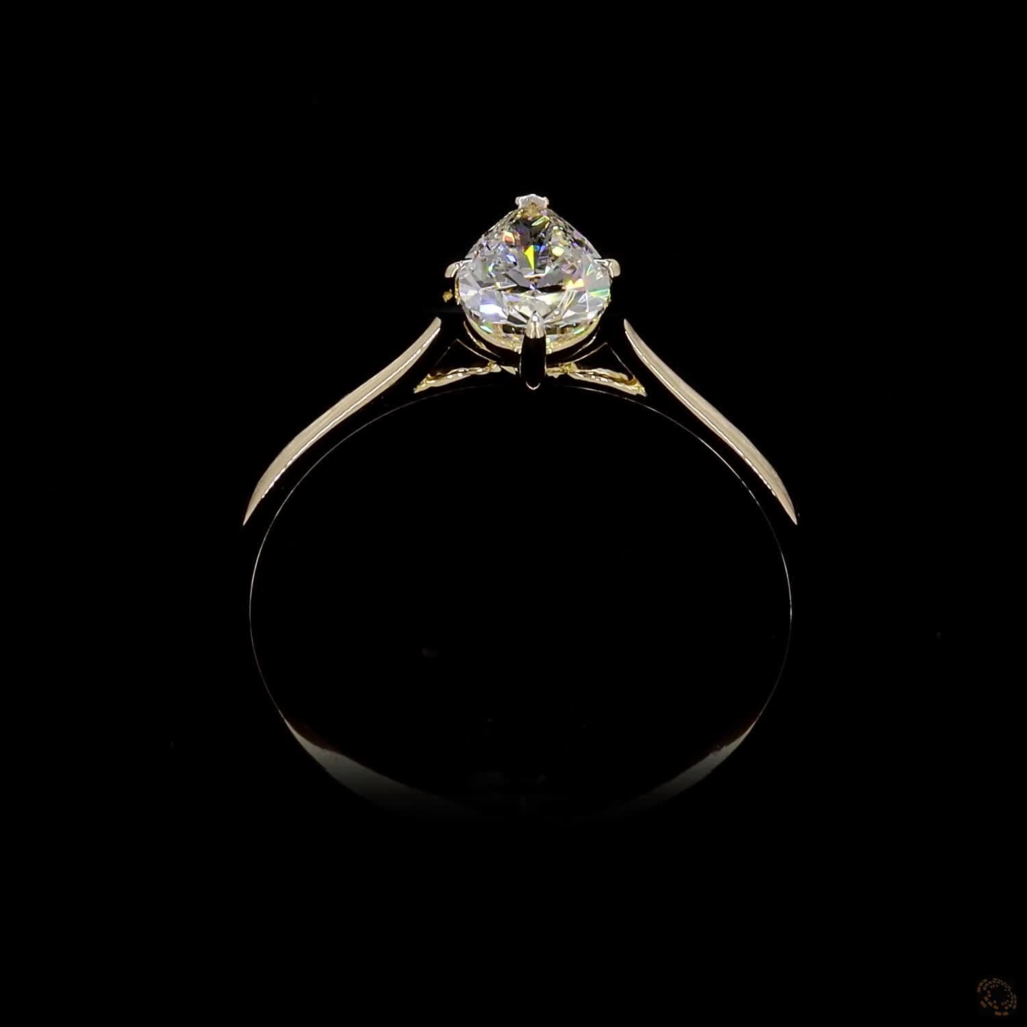 0.70 ct. White Pear Lab Diamond Solitaire Ring