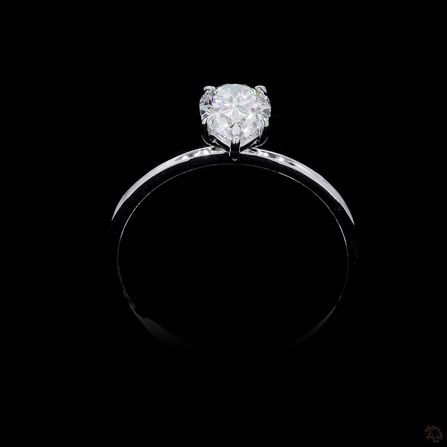 0.84 ct. White Pear Lab Diamond Solitaire Ring