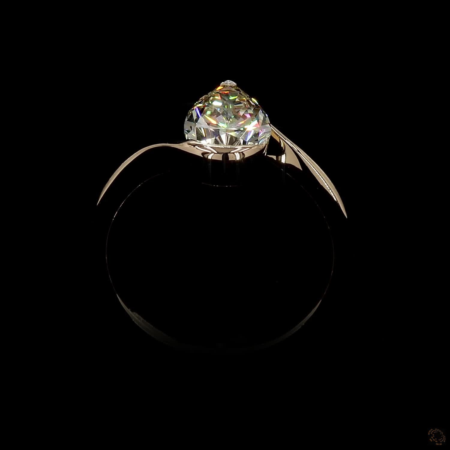 1.78 ct. Brown Pear Lab Diamond Solitaire Ring