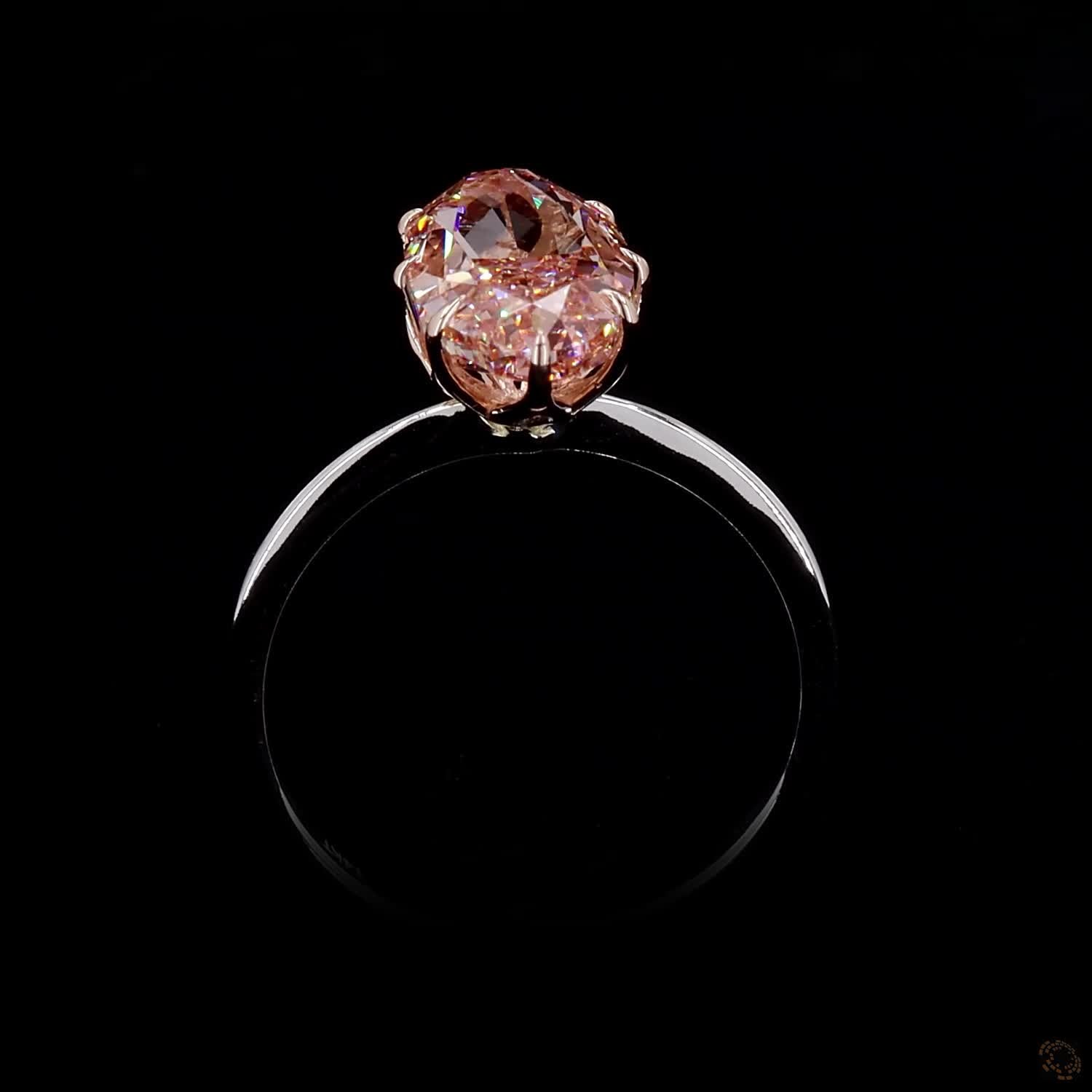 4.53 ct. Pink Oval Lab Diamond Solitaire Ring