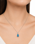 9.06 ct. Blue Lab Diamond Pendant with Chain