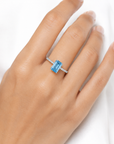 2.01 ct. Blue Lab Diamond Solitaire(Pavé) Ring
