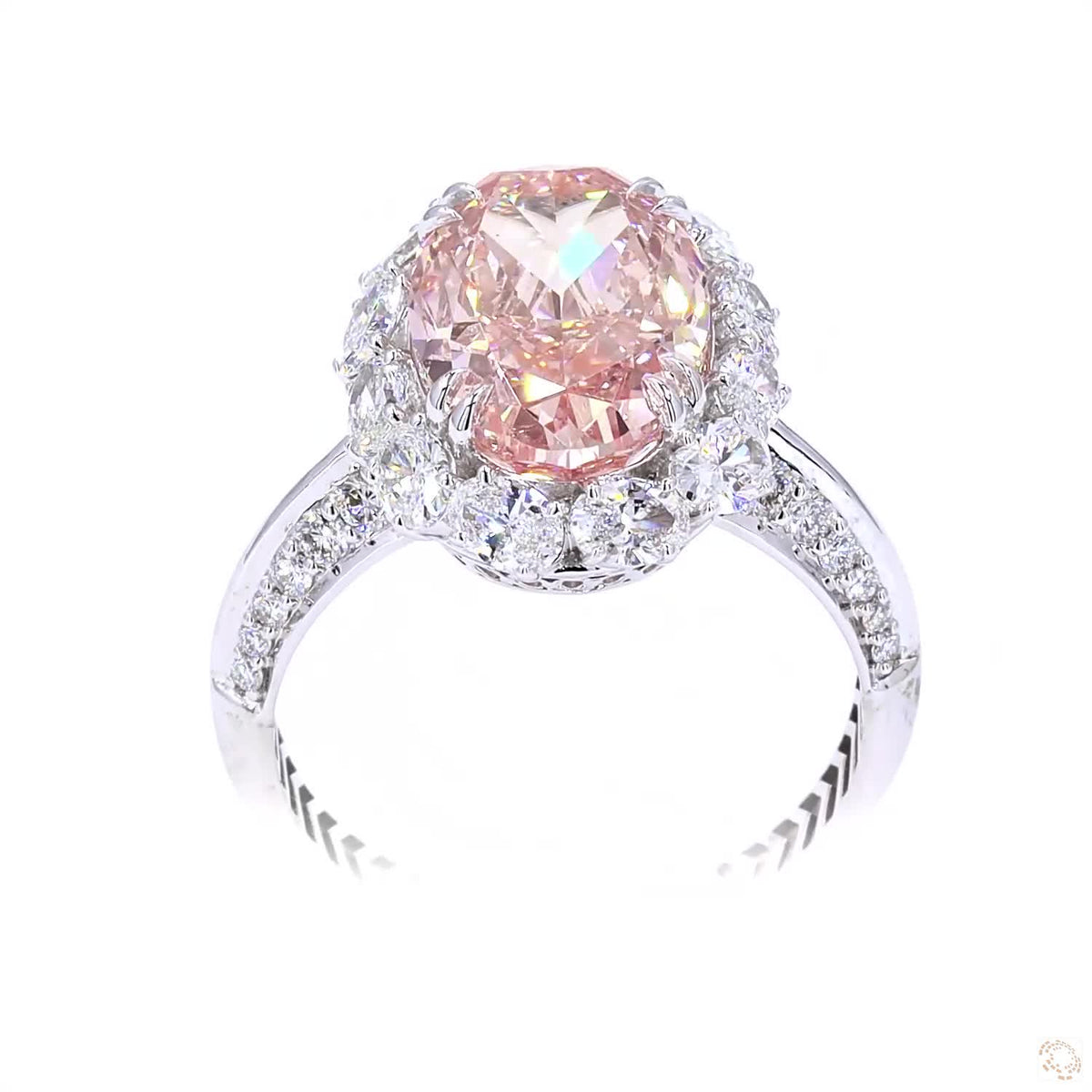 6.31 ct. Pink Lab Diamond Oval Ring