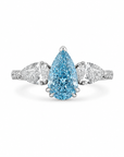 1.58 ct. Blue Lab Diamond Side Stone Ring