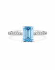 2.01 ct. Blue Lab Diamond Solitaire(Pavé) Ring