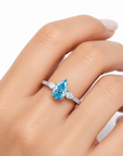 1.23 ct. Blue Lab Diamond Side Stone Ring