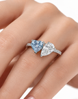 2.64 ct. Blue/ White Lab Diamond 2-Piece Ring