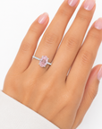 3.01 ct. Pink Oval Lab Diamond Halo Ring