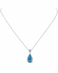 9.06 ct. Blue Lab Diamond Pendant with Chain