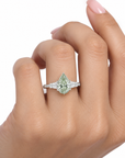 1.83 ct. Green Pear Lab Diamond Three-Stone Ring