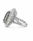 10.02 ct. Green Lab Diamond Halo Convertible Pendant Ring