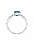 1.75 ct. Blue Lab Diamond Solitaire (Pavé) Ring