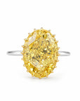 8.04 ct. Yellow Oval Lab Diamond Solitaire Ring