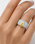 2.02 ct. Yellow Lab Diamond Halo(Pave) Ring