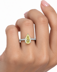 1.56 ct. Yellow Pear Lab Diamond Halo Ring