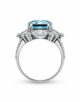 8.08 ct. Blue Lab Diamond Cluster Halo Ring