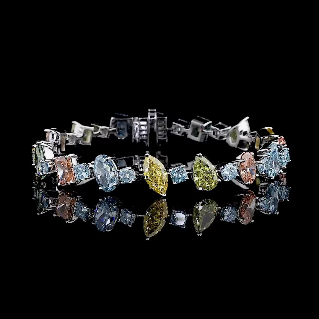 23.14 ct. Multi-Color Diamond Tennis Bracelet
