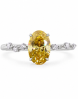 1.10 ct. Yellow Oval Lab Diamond Ring