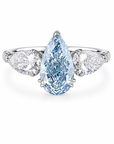 2.54 ct. Blue Pear Lab Diamond Ring