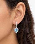 3.70 ct. Blue Lab-Grown Diamond Heart Earrings