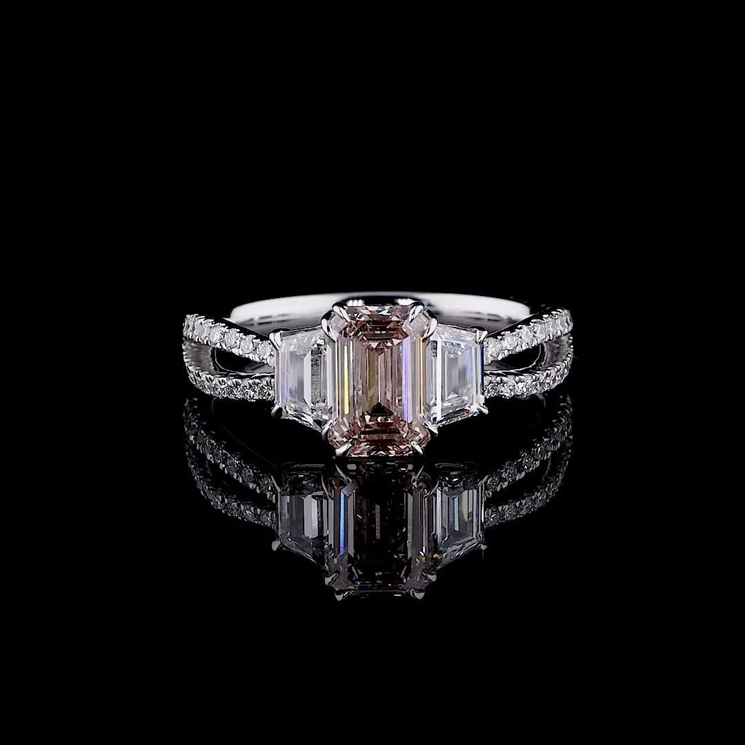 1.25 ct. Pink Diamond Side-Stone Ring