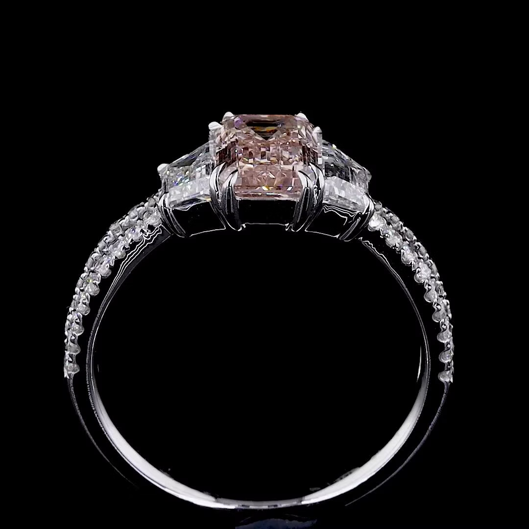 1.25 ct. Pink Diamond Side-Stone Ring