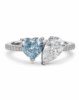 2.64 ct. Blue/ White Lab Diamond 2-Piece Ring