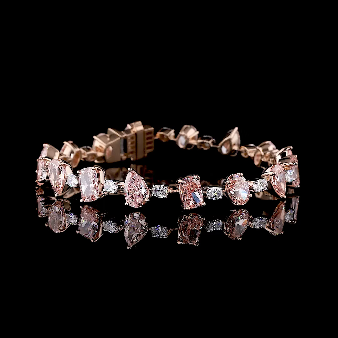 11.07 ct. Pink Diamond Tennis Bracelet