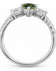 1.04 ct. Green Lab Diamond Side Stone (Pavé) Ring